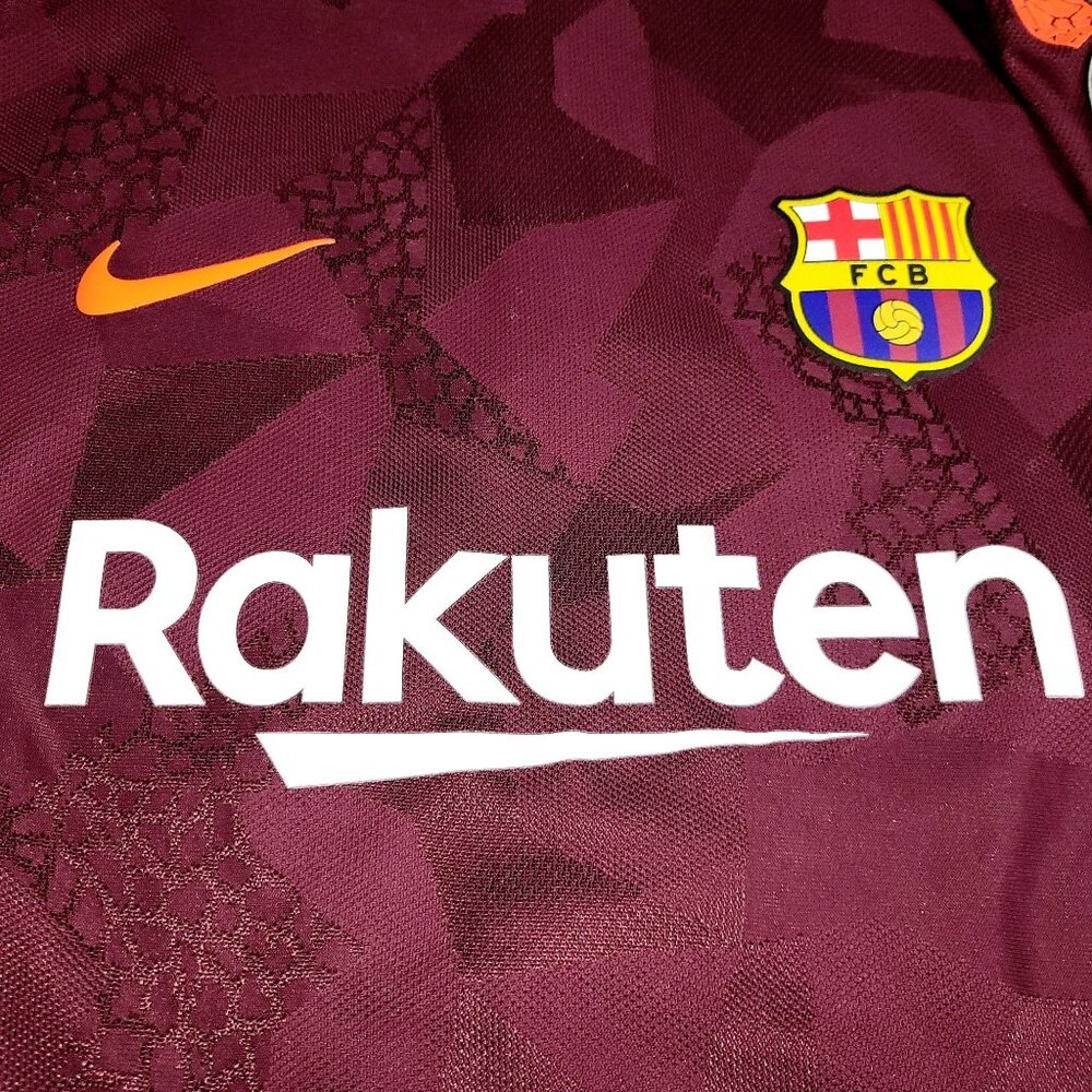 Dembele Barcelona 2017 2018 Third UEFA PLAYER ISSUE Soccer Jersey Shirt M - Picture 4 of 8
